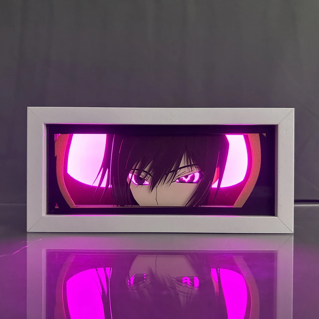 Световой короб Code Geass Paper Cut Lelouch Lamperouge Lightbox для декора спальни, настольный короб для теней, детский подарок на день рождения, аниме, настольные лампы