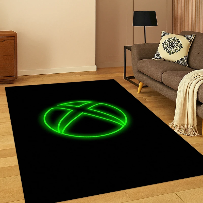 3D Xbox Gaming Gamer Logo Carpet Rug for Bedroom Living Room Sofa Playroom Doormat Home Decor,Kid Area Rug Non-slip gift