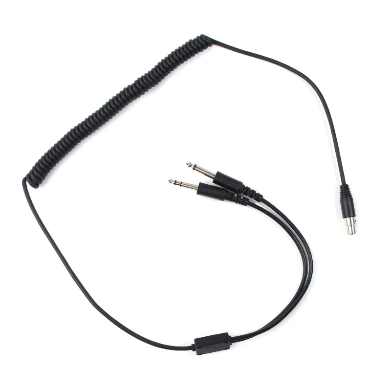 Repairing Cable Cord DIY Aviation Earphone Dual-plug Aircraft Headphones Replacement Cable Durable Mono Line Cord