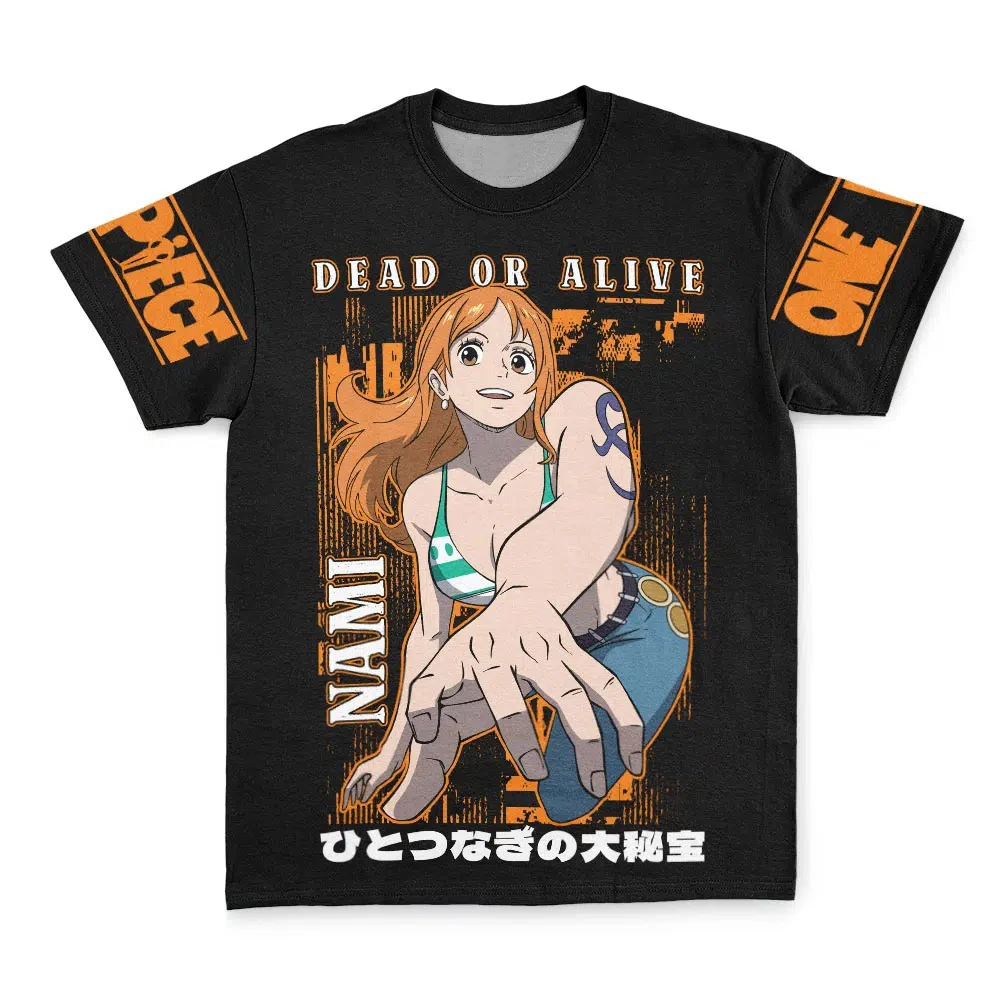 Bandai The Navigator Nami Dead or Alive One Piece T-shirt imprimé anime pour adultes et enfants, streetwear, été, séchage rapide, doux et léger