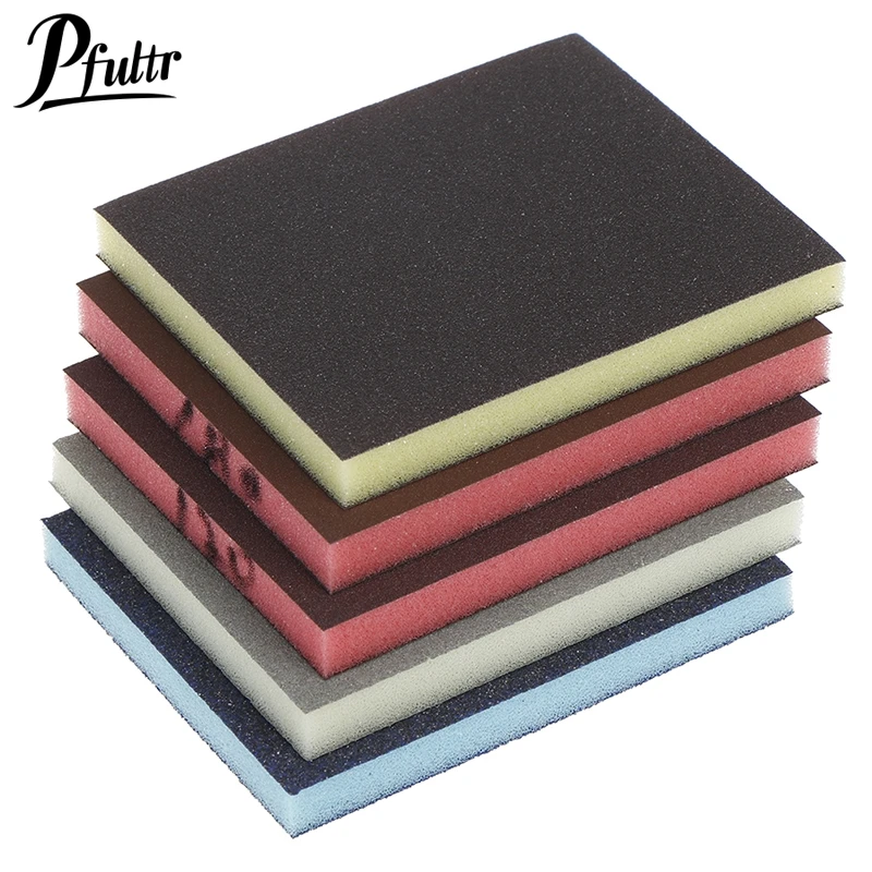 2pcs 120-1000grit Polishing Sanding Sponge Block Pad Sandpaper Assorted Abrasive Tool 120*100*12mm Random Color Drop Shipping