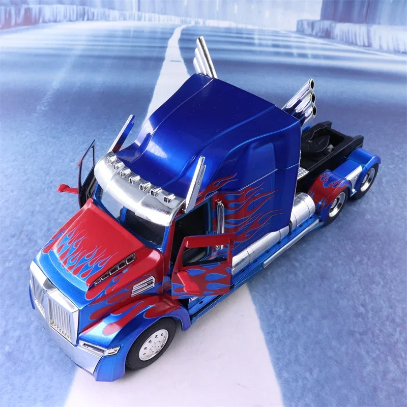 1:24 Transformers Optimus Prime Western Star 5700XE Phantom Metal Model Alloy Toy Car per bambini collezione regalo J224