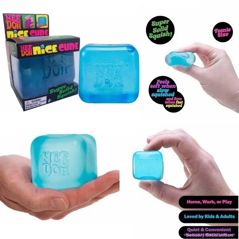 Cubo Sensorial Needoh Nice Cube, Herramienta Antiestrés para la Ansiedad y la Concentración, Cubo Sensorial de Escritorio para Adultos y Niños