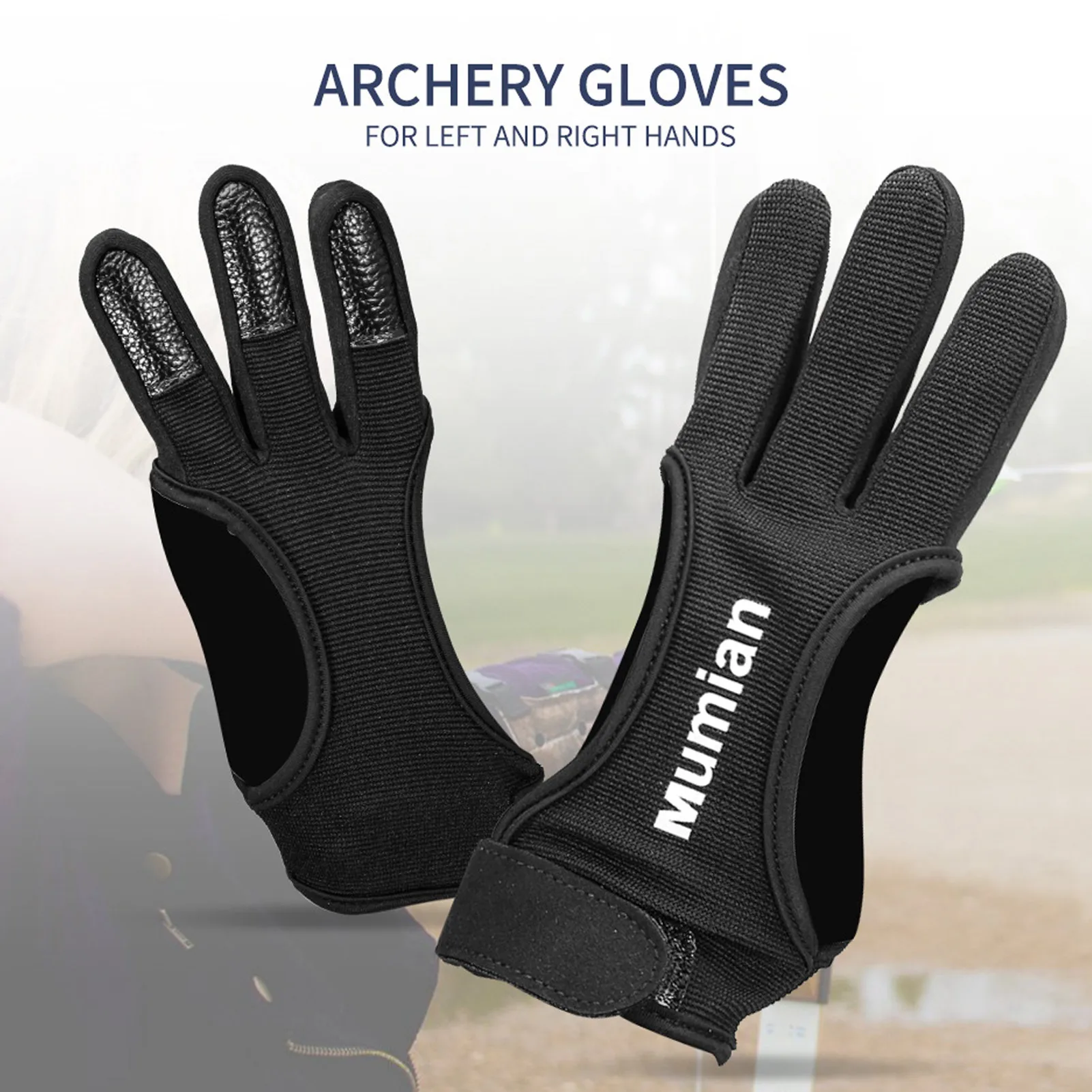 Glove Youth 4 Sizes Men Women 3 Fingers Finger Tab Fingertip Guard Protector For Left Right Hands