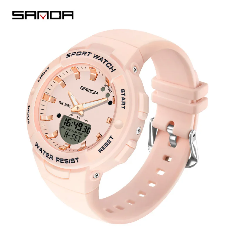 

SANDA6005 Outdoor Sports Electronic Watch Japanese Movement Waterproof Night Light Fashion Leisure Male and Female Student Watch