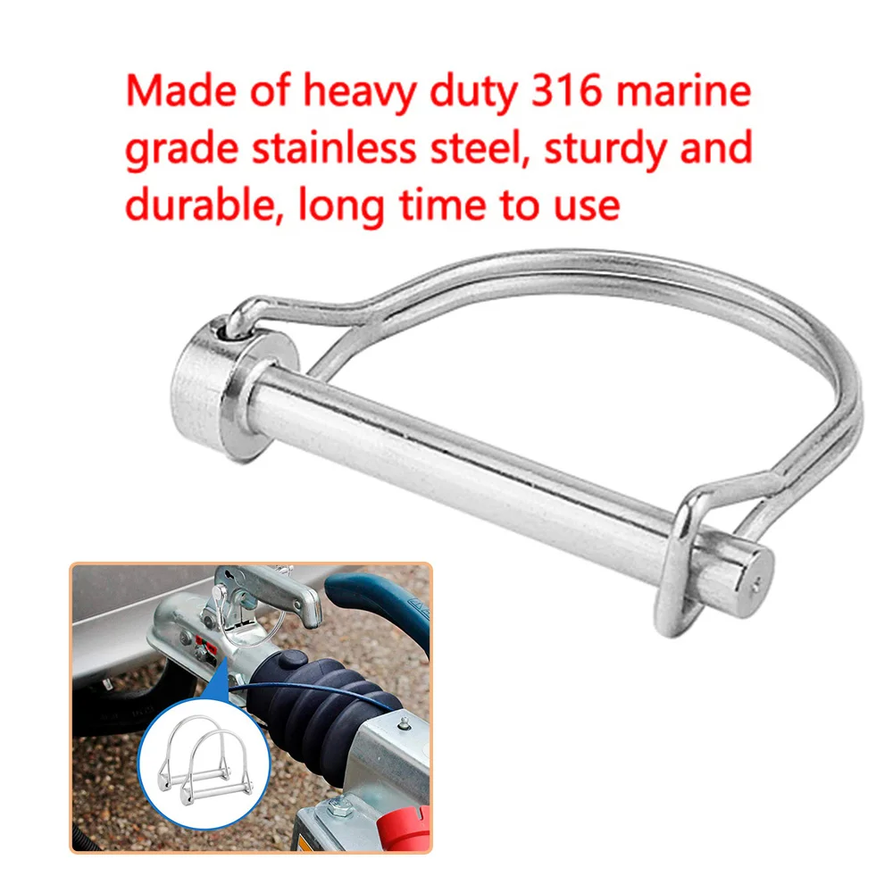 

2Pc Stainless Steel Quick Release Pin Round Arch Wire Shaft Lock Pin Safety Coupler Pins Retainer Farm Trailer Wagon Lawn Garden