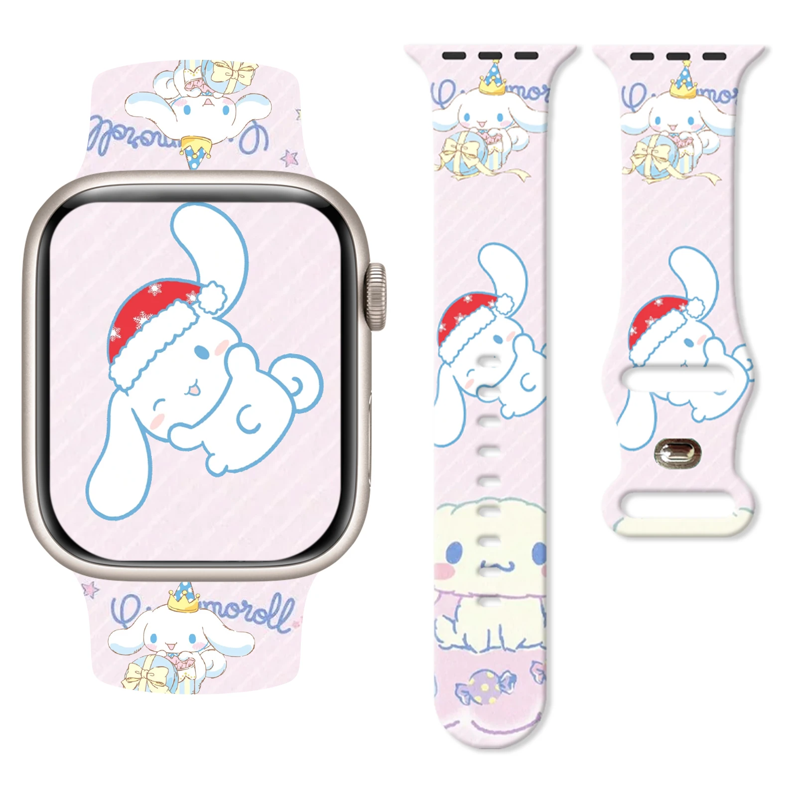 

SANRIO Print Strap for iWatch11 10 9 8 7 6 Silicone Band Replaceable Bracelet for Apple Watch 46mm 44mm 42mm 41mm 38mm Watchband