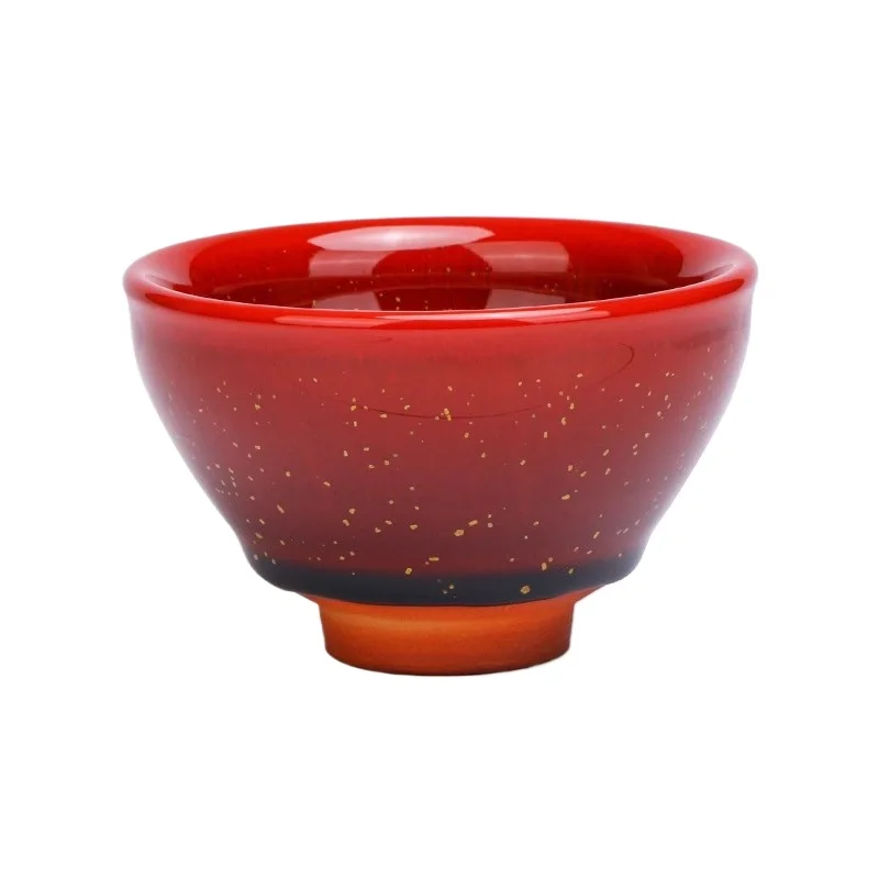 Ice Cracked Crystal Glazed Ceramic Building Cup, Open Sliced Plum Blossom Cup, Kung Fu Tea Ceremony Master Cup