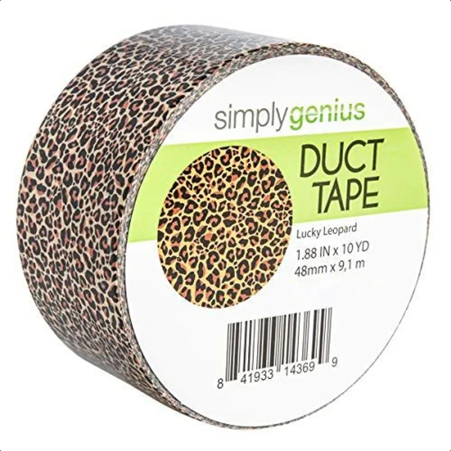 

1Pack Heavy Duty Art Craft Duct Tape 1.8 in x 10 Yards Craft plies for Adults Colorful Tape for DIY Home Impment Lucky Leopard