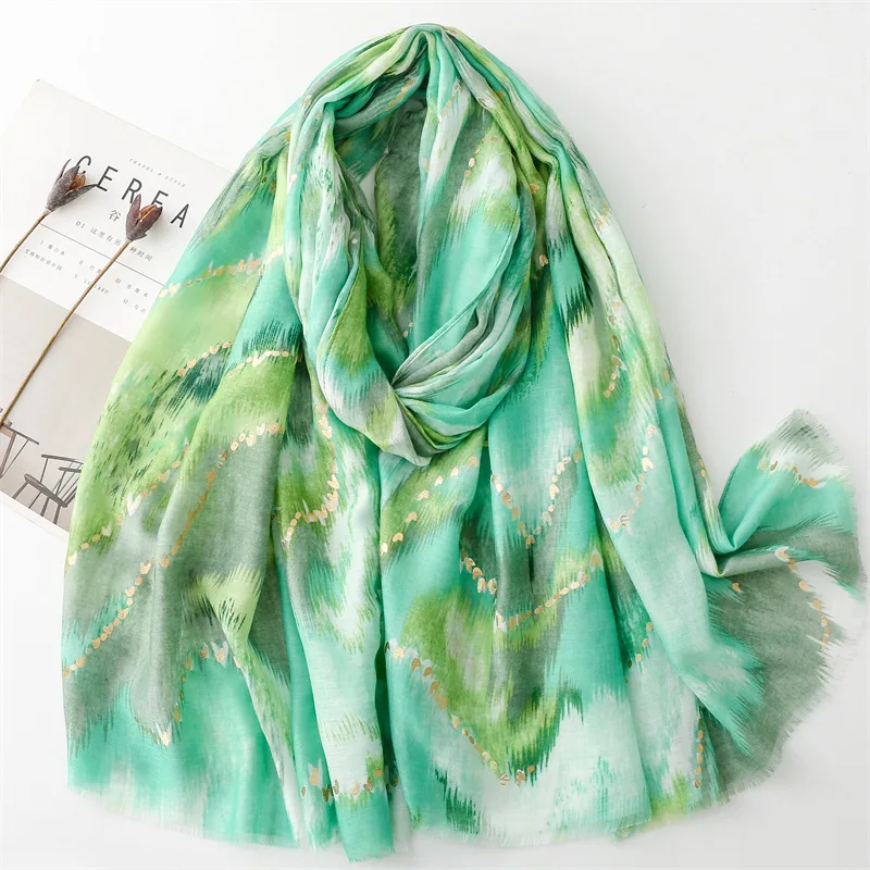 2024 New Fashion Print Ladies Women Scarf Female Cotton Linen Shawl Tassel Four Seasons Muslim Hijab Wrap 90*180cm