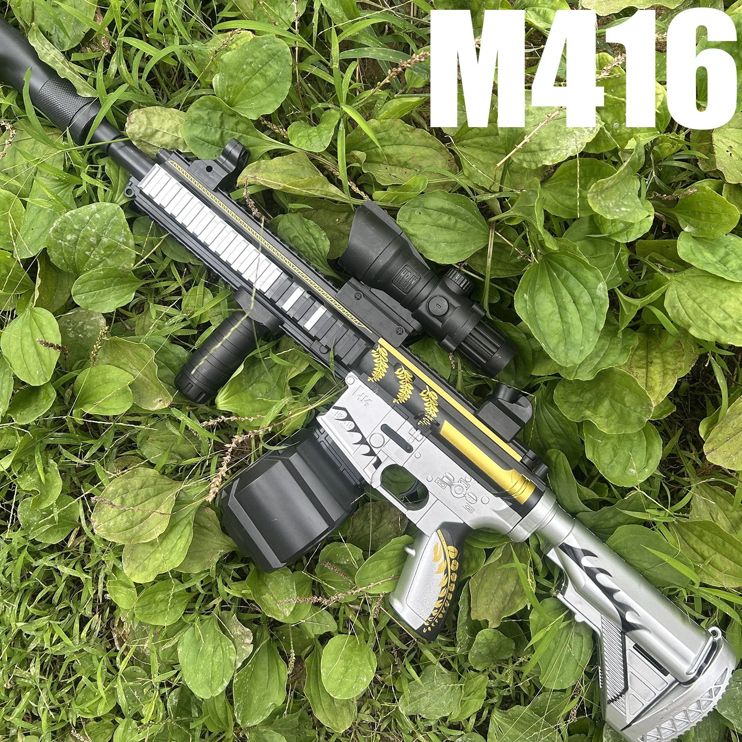 416 Klasyczny ręczny pistolet zabawkowy może uruchomić żelową kulę z kulą o dużej pojemności Model gry w tym samym stylu