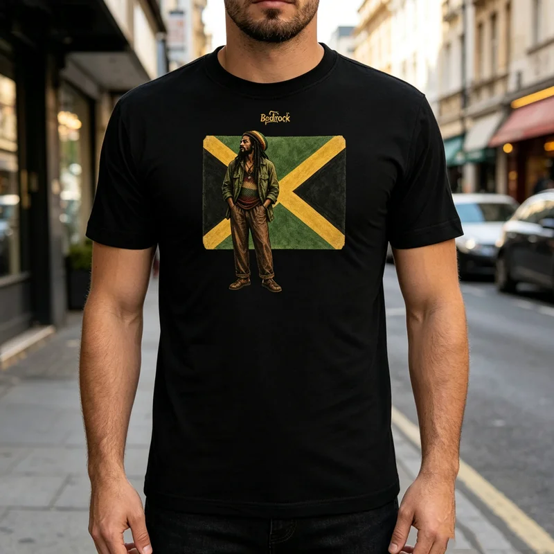 Reggae Music Legend Jamaica Flag Graphic T-shirt for Men Women Vintage Rock Band Tee Casual Short Sleeve Top