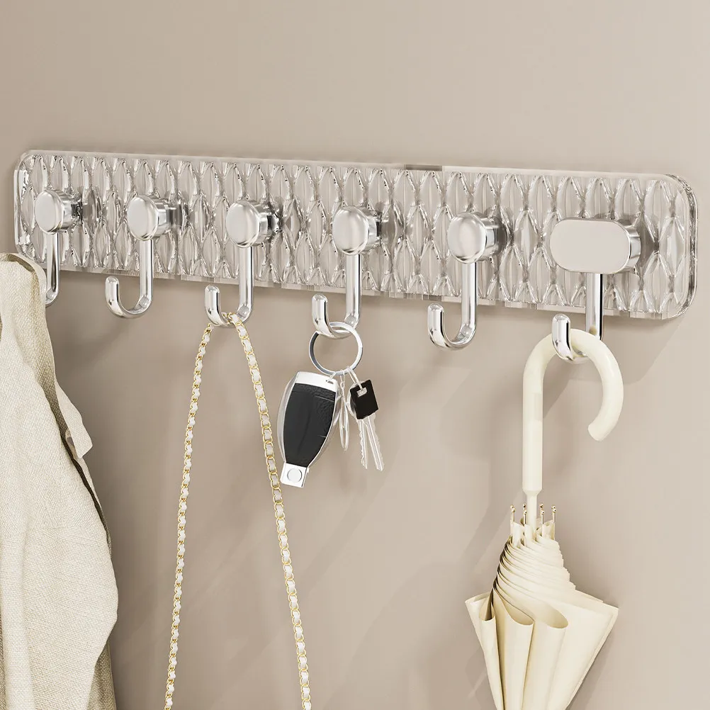 Wall-Mounted Hook Black Adhesive No Drilling Bathroom Kitchen Towel Holder Door Rack Multi-Purpose Space Saving Towel Hooks - view 4