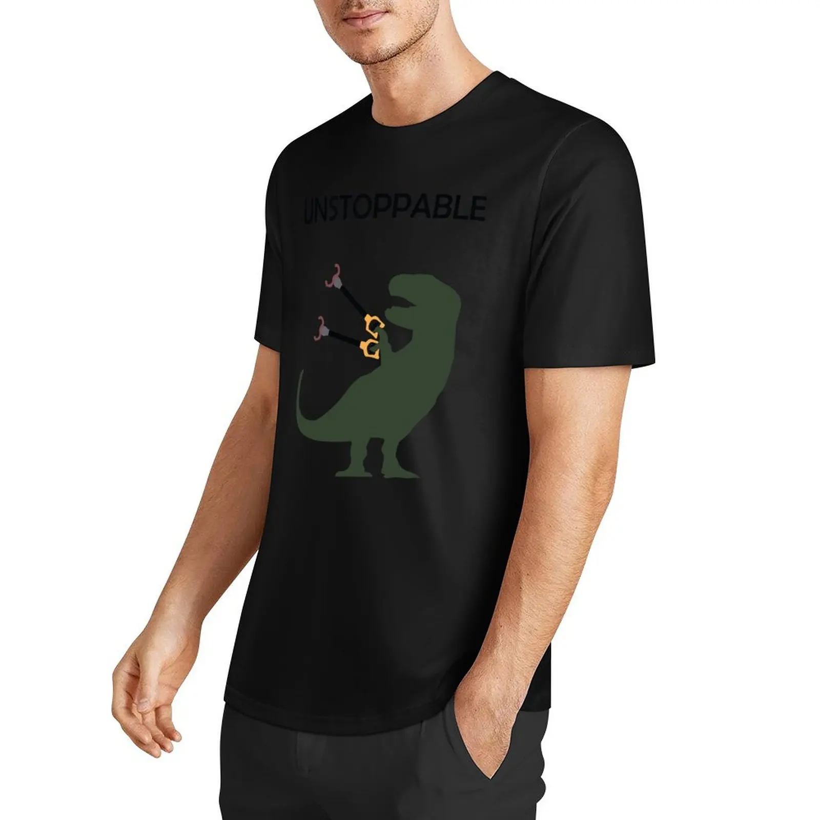 Green T-Rex Unstoppable T-Shirt man clothes tees sweat outfits for men