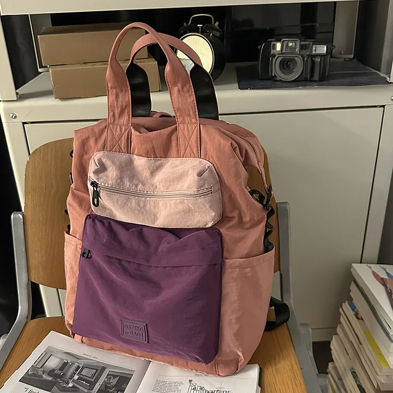 Nylon Backpack Fashion Simple Splashproof Autumn Winter High-Capacity Shoulder Bag Handbag