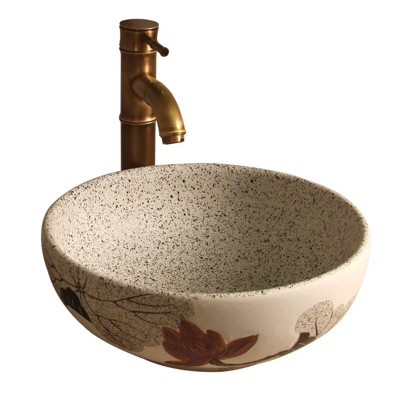 

Art stage basin wash basin balcony outdoor washbasin new Chinese bathroom retro medieval style household basin