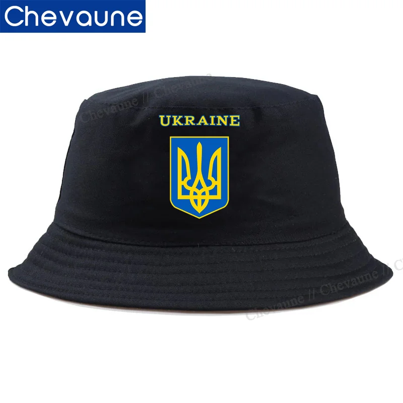 

Drop shipping Ukraine Coat of Arms Caps Ukrainian Flag Bucket Hats Sun Cap Beach Vacation Getaway Headwear Foldable Outdoor Hats