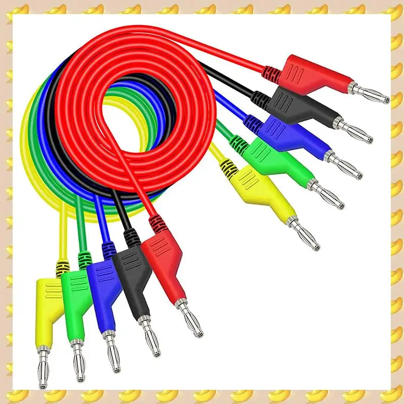 A45U 10PCS Stackable Banana To Banana Plug Test Leads Soft Electrical Test Cable Wire 3.3Ft/1M For Multimeter 1000V 15A