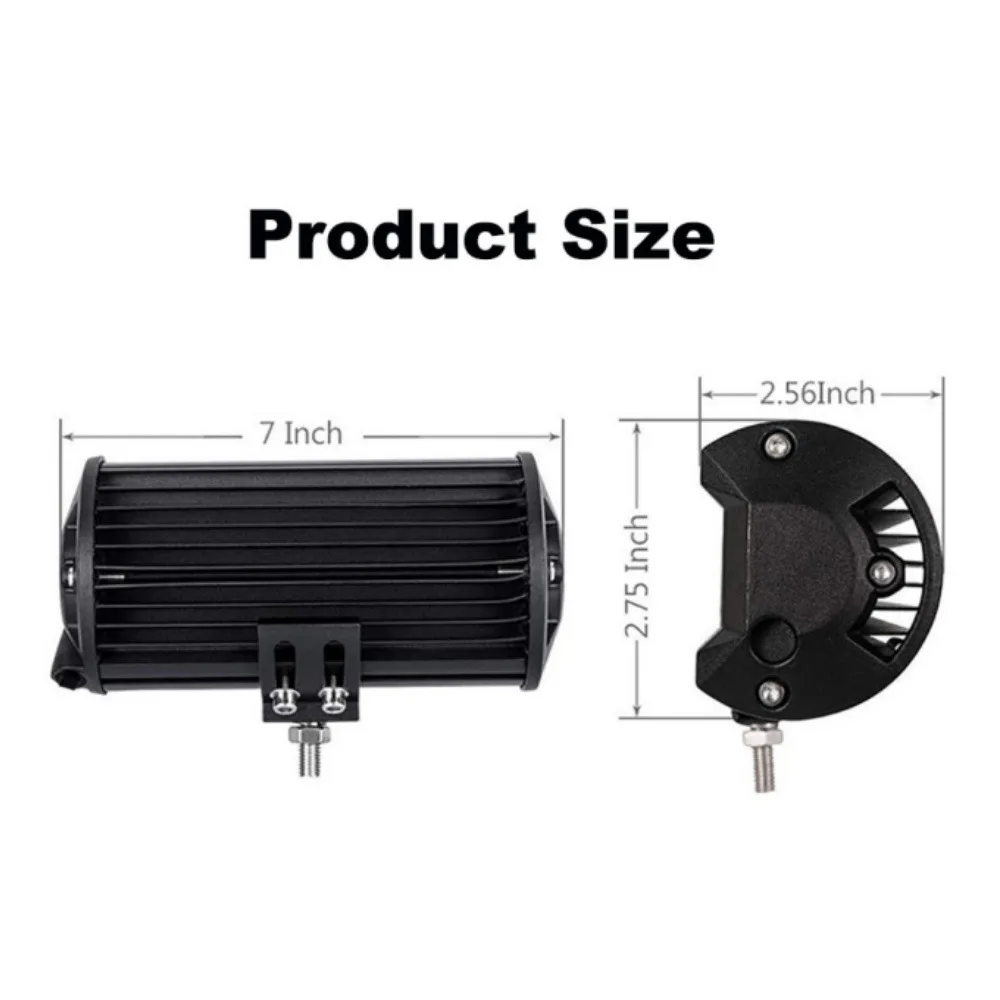 IP68 Waterproof 120W LED Work Light Color Black Even Light Spread Energy Saving Design Silicone Sealing For Cars