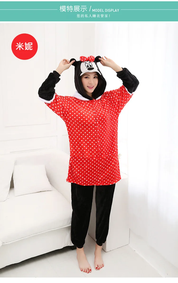 MINISO Kigurumi Mickey Onesies Pajamas Cartoon Costume Minnie Cosplay Pyjamas Party Dress Pijamas