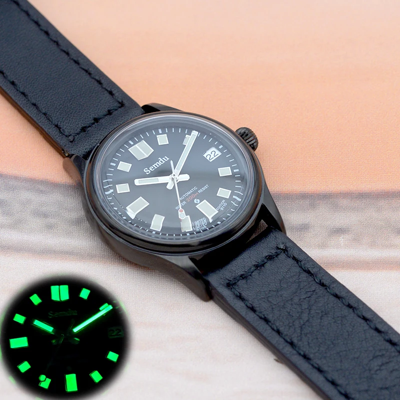 Semdu 38mm Men's Watch Stainless Steel European and American Business Leisure Automatic Mechanical Watch Waterproof Outdoor
