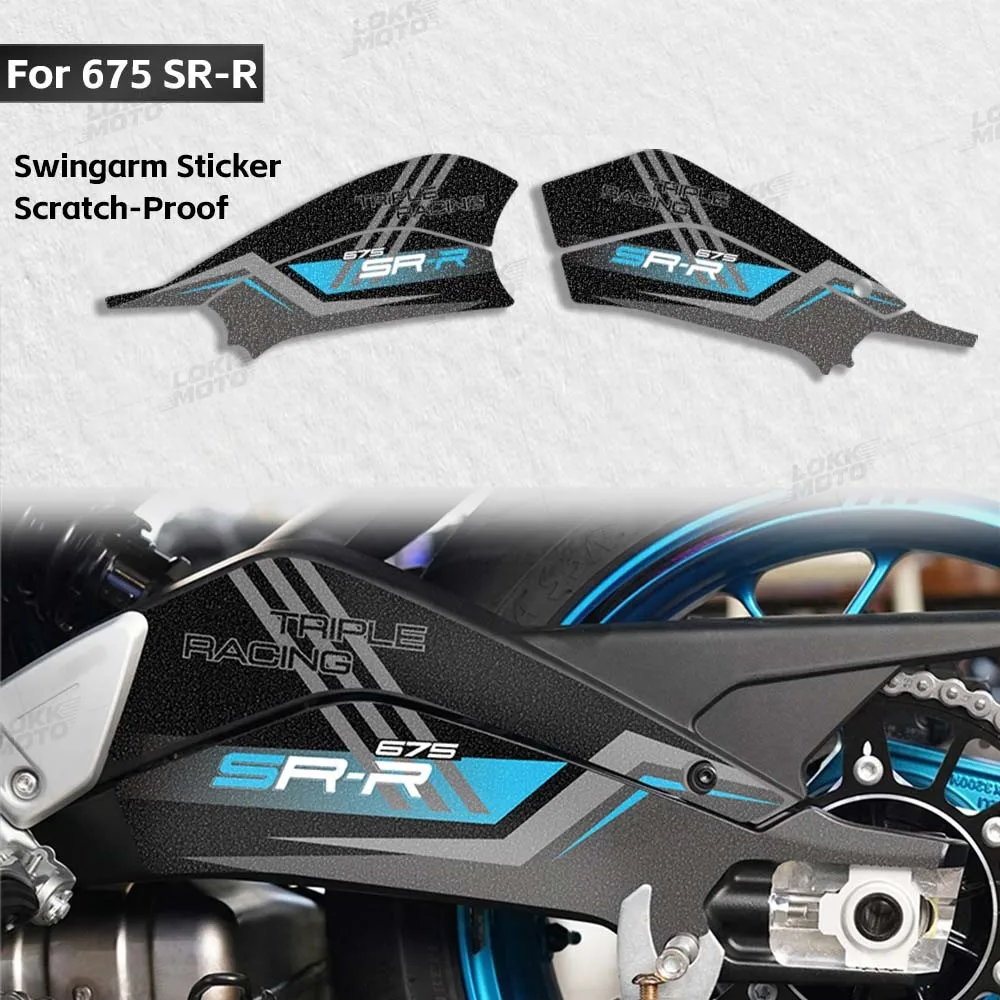 Motorcycle Swing Arm Chain Cover Decal Frosted Rotating Shaft Swingarm Waterproof Stickers For 675 NK 675 SR R 675 sr-r nk675