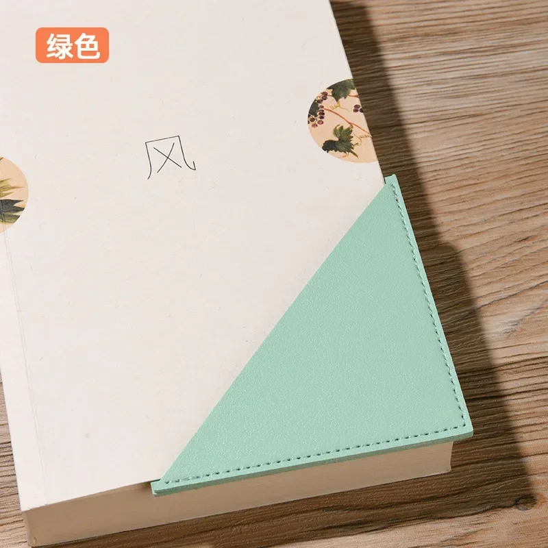 Creative Corner Bookmark Solid Color PU Material 95mm Square Bookmark Student Teacher Stationery Reading Tools