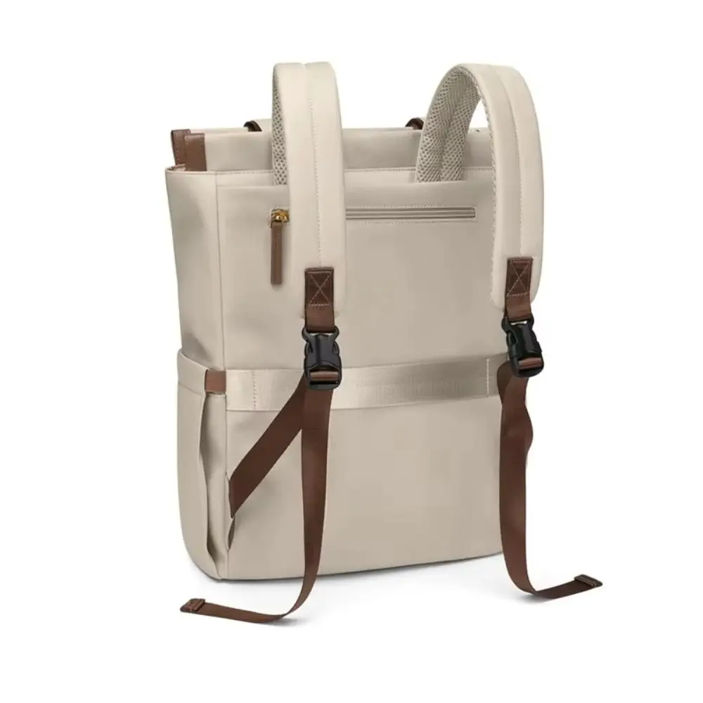 حقيبة ظهر قماشية عالية الجودة متعددة الاستخدامات باللون البيج والأسود قابلة للغسل حقيبة ظهر مدرسية للطلاب بسعة كبيرة حقائب ظهر للتنقل للرجال والنساء #2