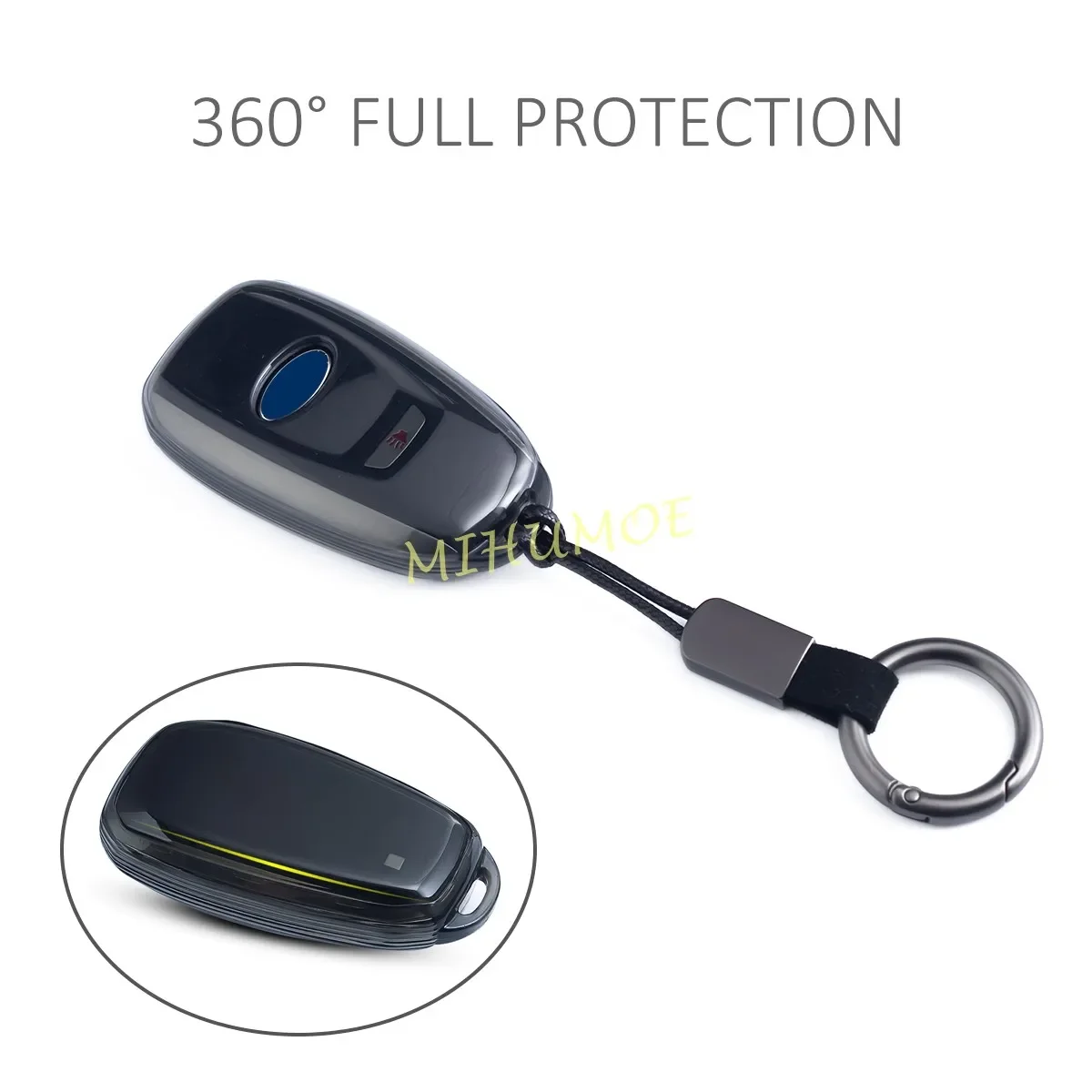 Black Transparent Car Key Fob Case Cover Keychain For Subaru Forester Crosstrek Impreza XV Outback Ascent Legacy BRZ WRX