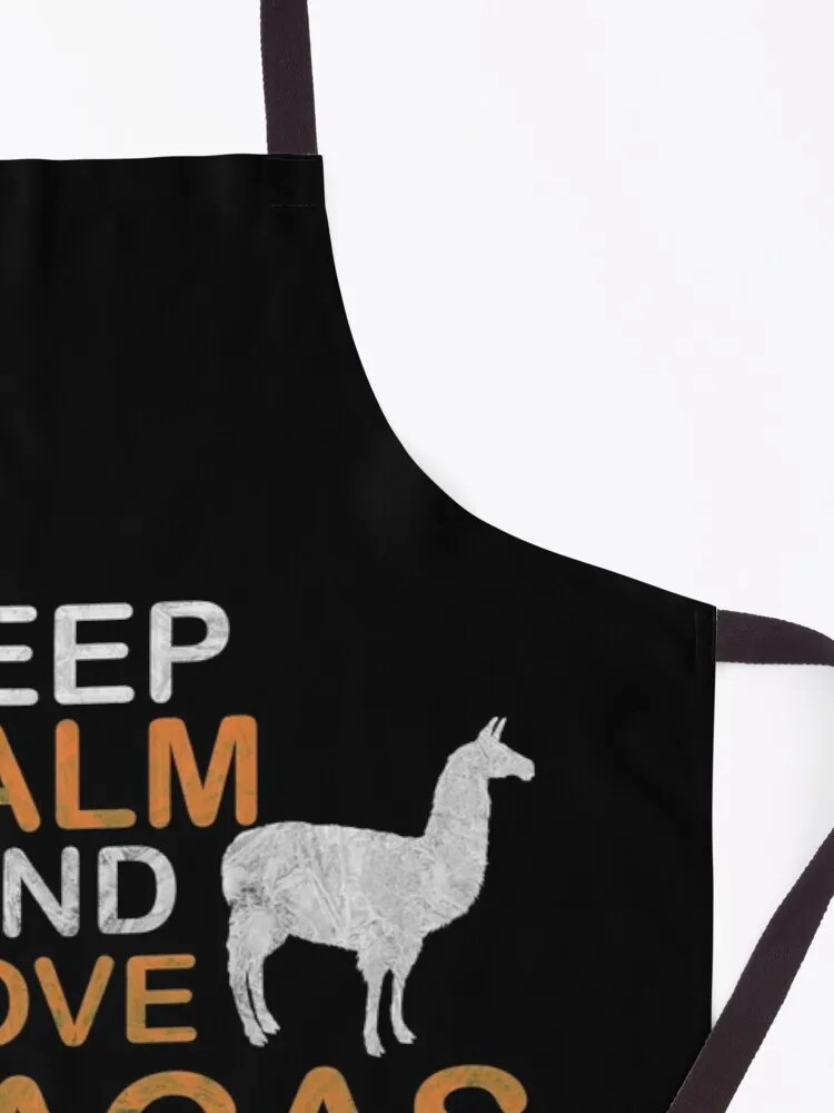 Keep Calm And Love Alpacas Cool Llama Gift Apron kitchen novelty items for home long sleeve apron