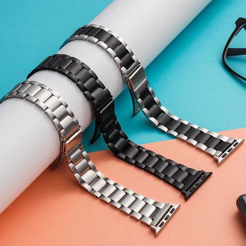 

Браслет из нержавеющей стали для Apple Watch, ремешок 49 мм, 45 мм, 41 мм, 44 мм, 40 мм, 42 мм, 46 мм, металлический ремешок iWatch Ultra Series 9 10 5 SE 6 7 8