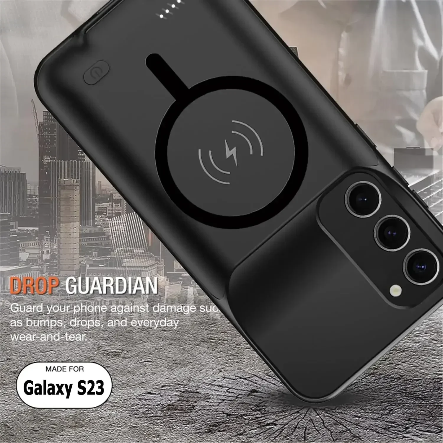 Étui de chargement sans fil pour Samsung Galaxy S23, housse de chargement Portable Rechargeable, batterie étendue, étui d'alimentation pour chargeur