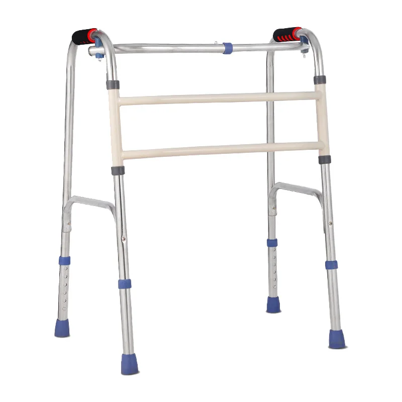 

Одиночные изогнутые ходунки из нержавеющей стали, оптовая продажа, бытовые портативные складные ходунки, четырехногие костыли, утолщенный подлокотник