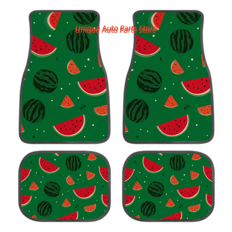 Car Floor Mats Non-Slip Set of 4 Watermelon Splash Car Floor Mats Front Rear Carpets Mat, Decorative Car Foot Floor Carpets Rugs