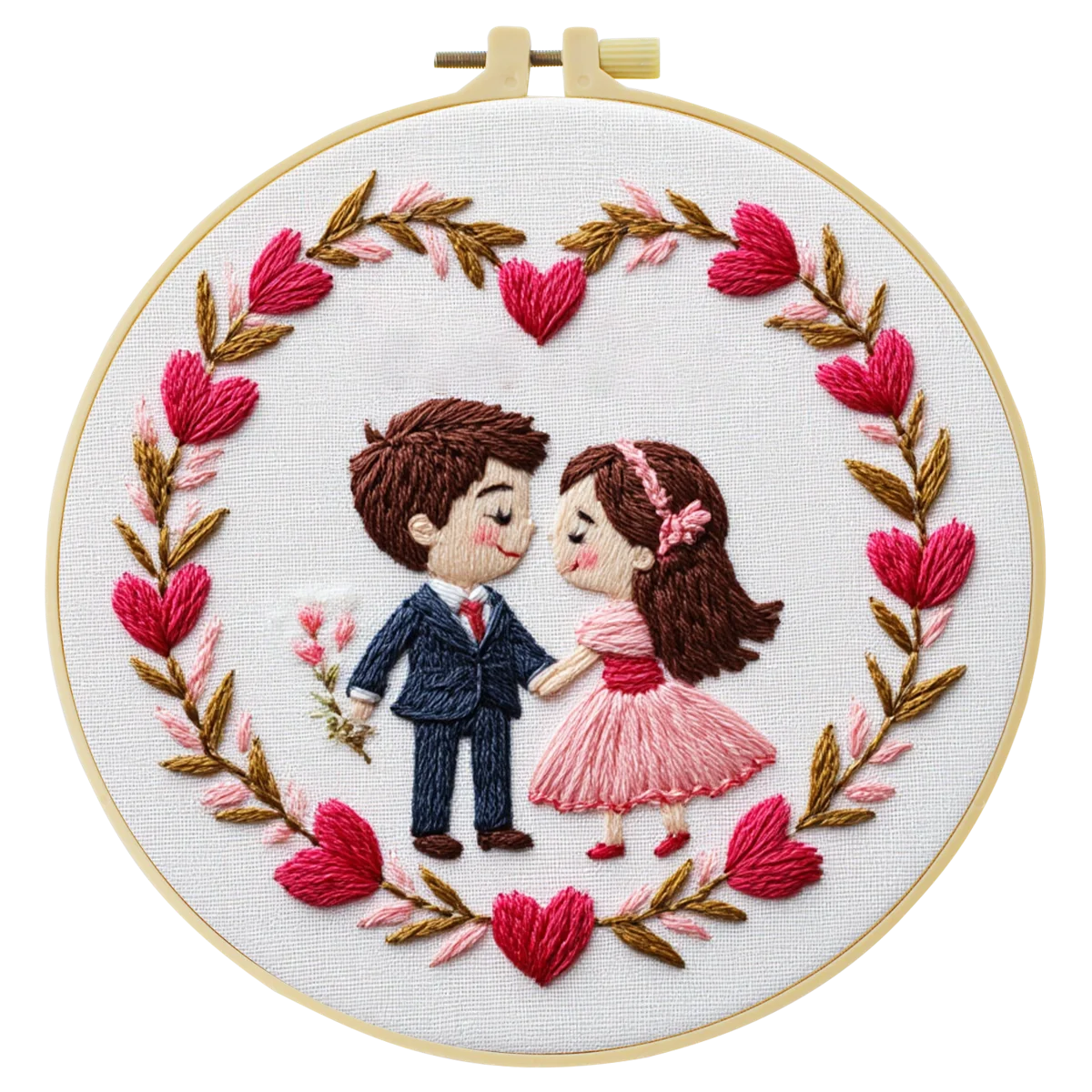 1 Stück 20X20CM/15X15CM 7,87/6,3 Zoll Stickerei-Starter-Kit DIY-Set Heimdekoration, Hochzeit, Stickerei-Set – Detail 6