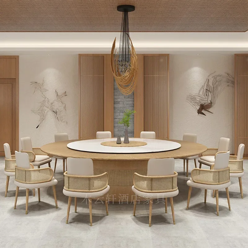 Hotel restaurant electric meal, combination box with turntable rock slab large round table