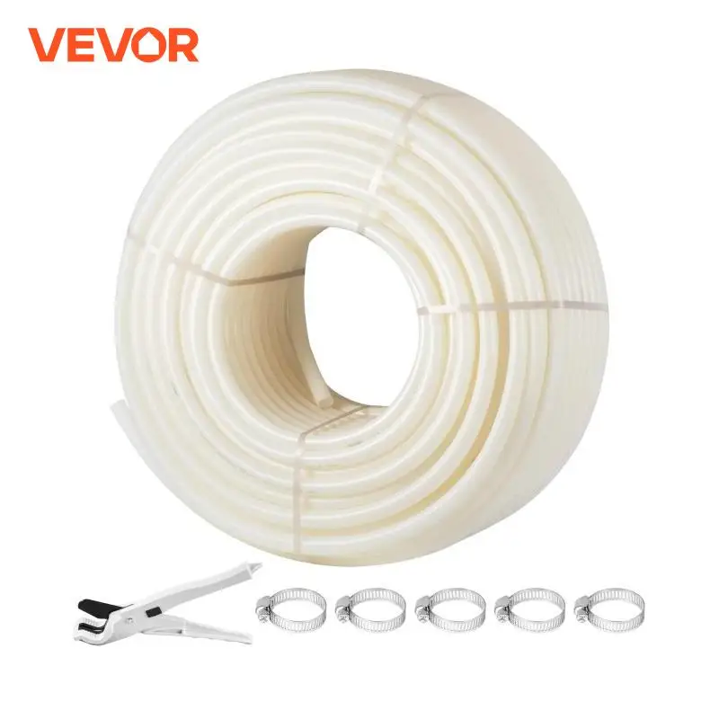 VEVOR PEX Pipe 1In x 500FT PEX Tubing  Non Oxygen Barrier White PEX-B Pipe Flexible PEX Water Line for RV Sewer Hose Plumbing