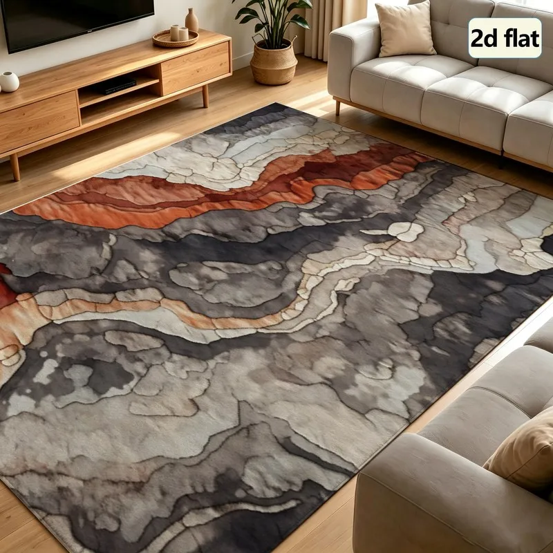 1 Piece Abstract Canyon Pattern Rug, Soft and Comfortable, Easy to Maintain, Machine Washable, Indoor Floor Mat, Suitable for Placing under a Table, Suitable for Farmhouse-Style Homes, Suitable for Living Room, Bedroom, Dining Area, Entryway, Home Office, Home Decor.