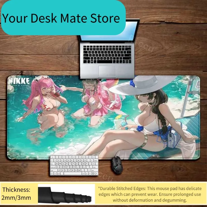 

Игровой коврик для мыши Goddess of Victory Nikke, большой коврик для мыши, аксессуары для геймеров, коврик для клавиатуры XXL, коврик для стола для ПК, коврик для мыши (teclado mousepad)