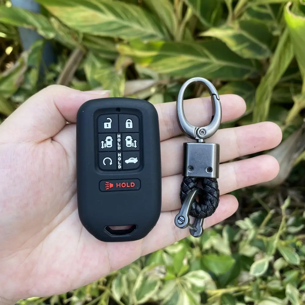 7 Button Silicone Car Fob Key Cover Case Protect Skin Bag Rubber Shell Holder for Honda Odyssey 2021 2022 2023 Remote Keychain image 5