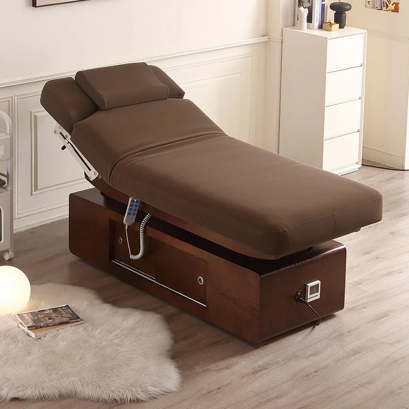 

&c Electric Beauty Salon Massage Table Wood Frame High-Density Sponge 4-Motor Multi-function Physiotherapy Tui Na SPA Factory