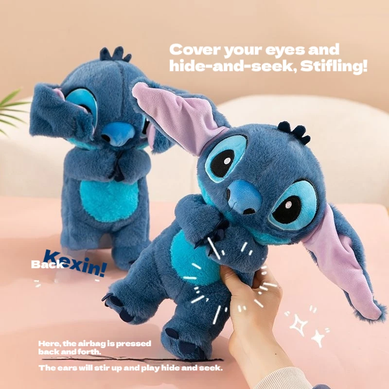 

2025 Disney Lilo & Stitch Plush Toy Doll Sitting Stitch Stuffed Soft Toy Car Pillow Comforting Toy Kids Xmas Birthday Gift