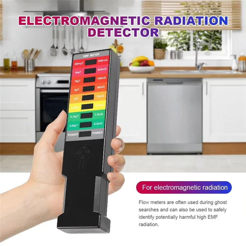 8 LED 高精度放射線線量計検出器ポータブルを備えた新鮮なハンドヘルド EMF 磁場モニター