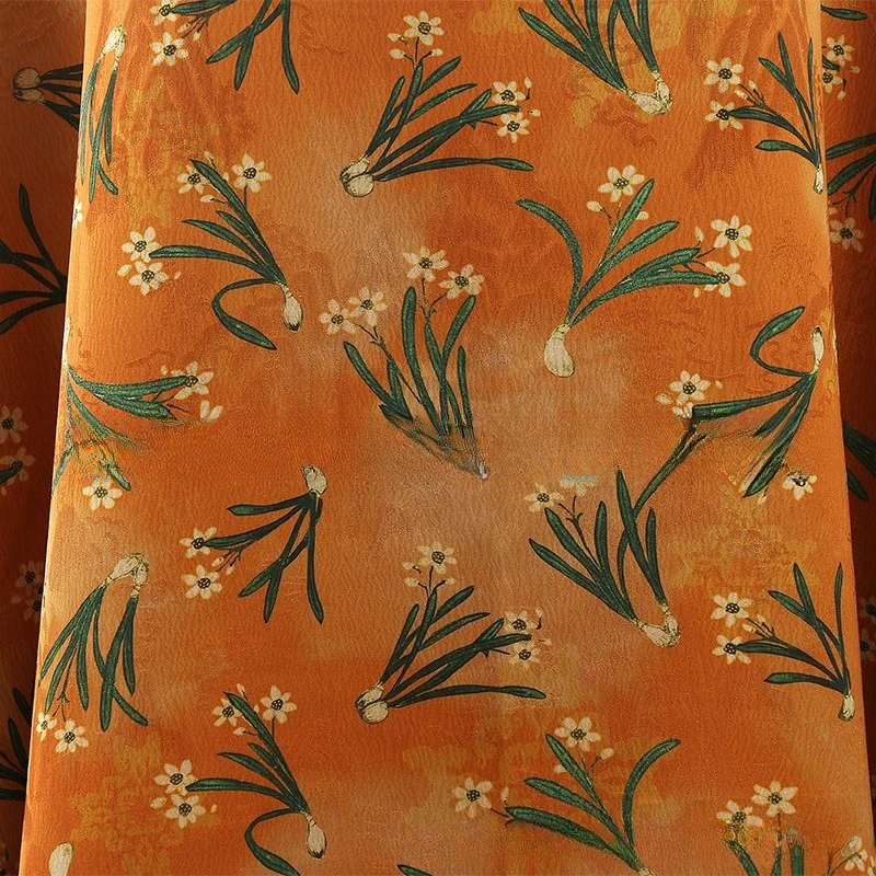 

Тяжелая жаккардовая ткань с бамбуковыми листьями, винтажный элегантный стиль, мягкое высокое качество для женского платья Qipao Hanfu, оптовая продажа