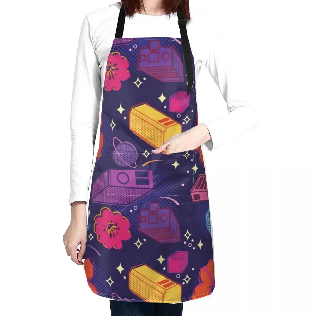 Cubesat Pattern Apron chef for man barber men Korean christmas Apron