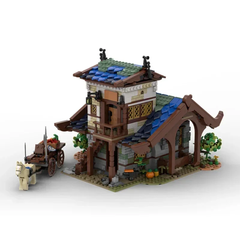 Moc Building Blocks Medieval Architecture Medieval Town Technical Bricks DIY Assembly Construction Toys For Child Holiday Gifts