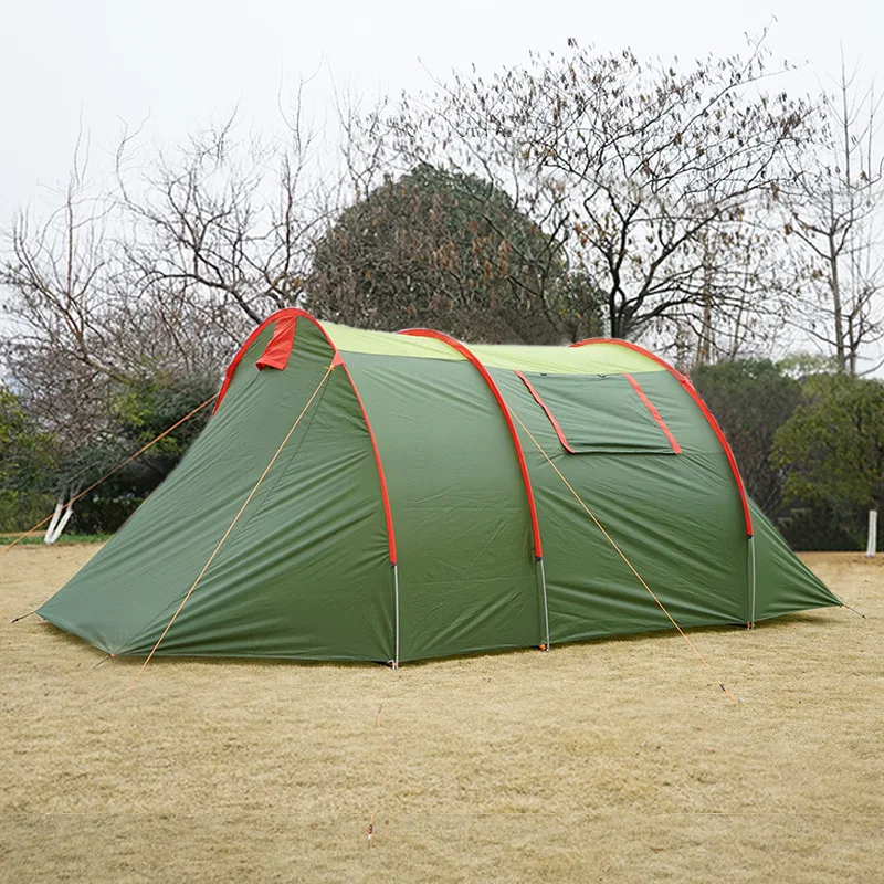 Outdoor Tunnel Tent Leisure Camping Waterproof  Sun Protection Canopy Tent One Bedroom  One Living Room Large Tent