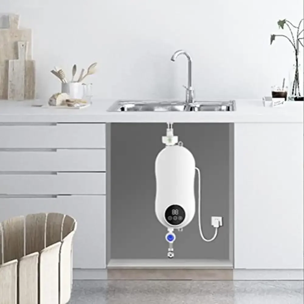 Instant Electric Hot Water Heater Shower Faucet Bathroom Kitchen Tankless 5500W Rapid Heating Over Temperature Protection