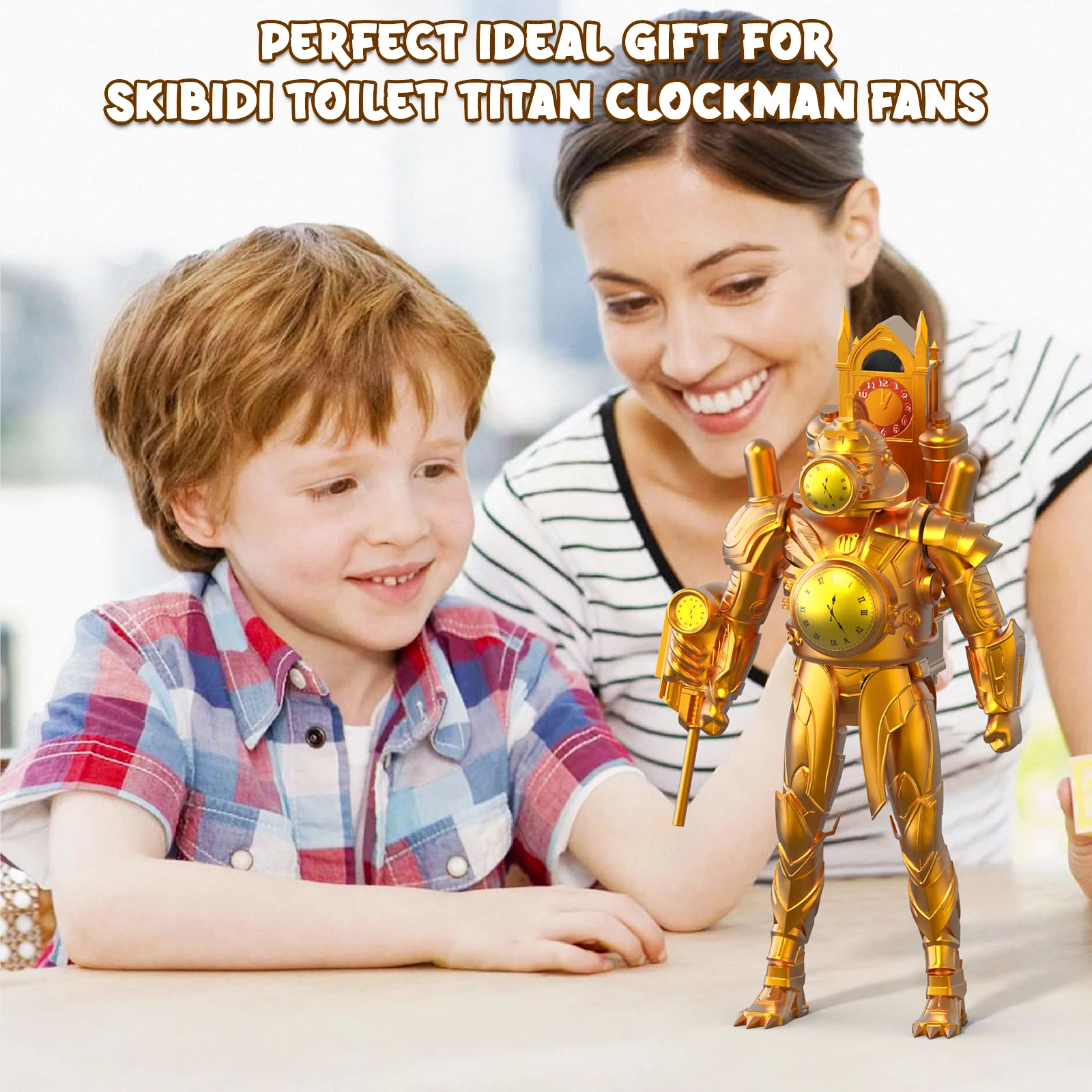 Klok Robot Bouwsteenspeelgoed, Desktop Decoraties, Karakteropruiming beeldjes, Kerstmis/Halloween/Verjaardagscadeaus