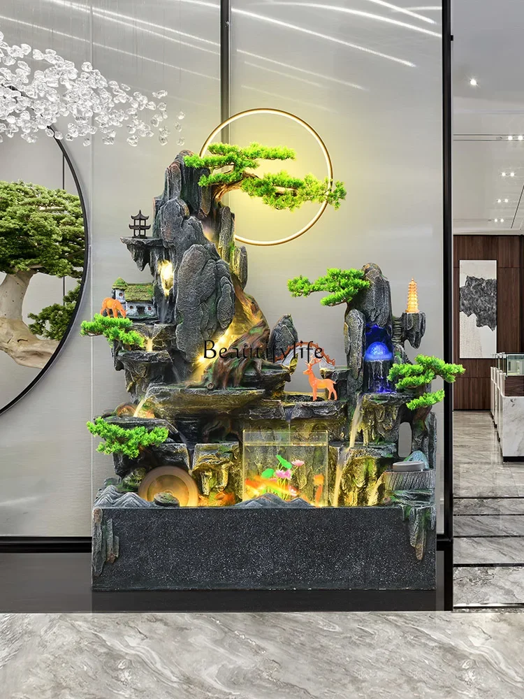

yj19 Large Rockery Water Fountain Living Room Circulating Water Humidifier Office Fish Pond Landscape Floor Decoration Ornament